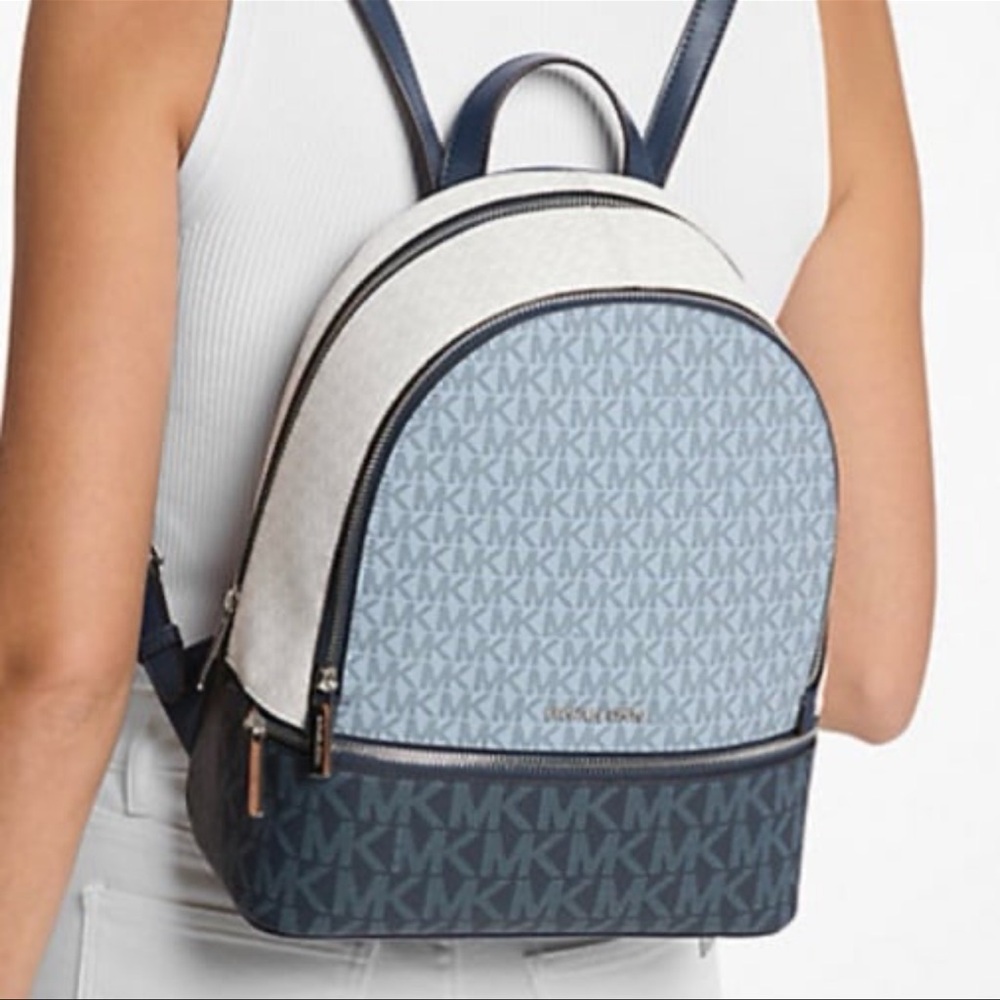 MICHAEL KORS Rhea Md Zip Color-Block Signature Logo Backpack
ADMIRL MULTI
NWT - Picture 4 of 16